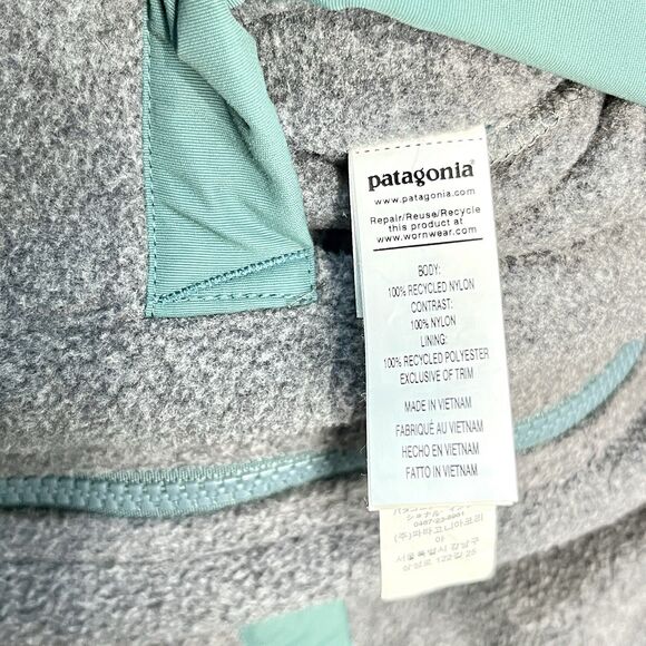 Patagonia Shelled Synchilla Reversible Vest Fleece Green Blue Gray Sz M Gorpcore - Picture 6 of 9